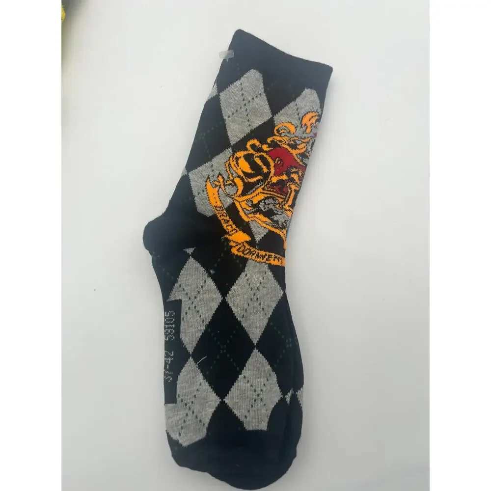 Harry Potter House Crest Crew Socks 5 Pair Size 5-9.5 Red Blue Black Yellow